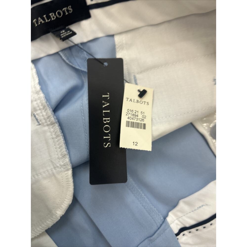 NWT Talbots Newport Trouser Pants Sz. 12 Sits at Waist Crop/Ankle Light Blue FS - Picture 9 of 9
